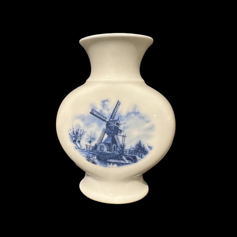 Vintage Delft Blue Mini-bud Vase, Delft Blauw Vase, Handpainted Blue and White